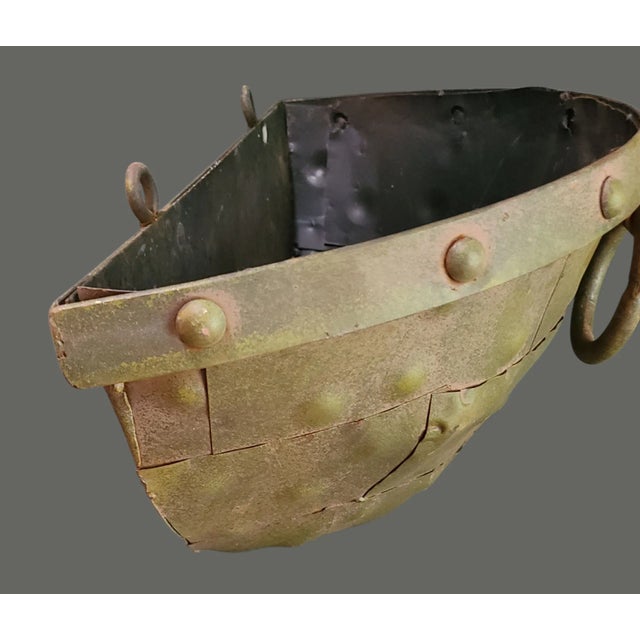 Vintage Metal Iron Rustic Wall Planter For Sale - Image 6 of 8