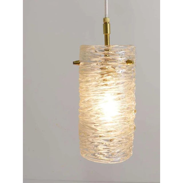 Mid-Century Glass Tube & Brass Pendant Lamp attributed to J. T. Kalmar for Kalmar, Austria, 1950s For Sale - Image 9 of 11