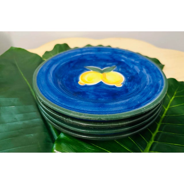 Italian Hand Painted Lemons Plates - Set of 4 For Sale - Image 9 of 11