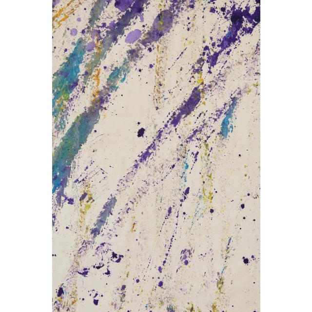 "Purple Yellow Double" Large Abstract Acrylic Performance Painting by Simon Findlay For Sale - Image 12 of 12