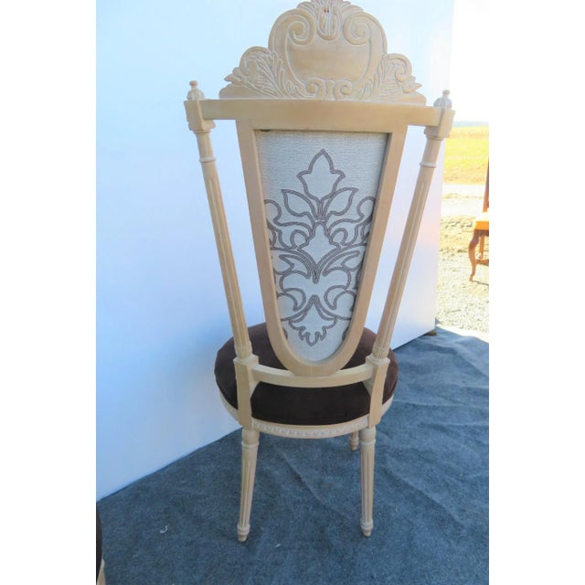 White Louis XVI Shell Carved Maple Dining Chairs-Set of 6 For Sale - Image 8 of 9