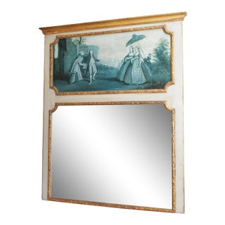 19th Century French Trumeau Mirror For Sale