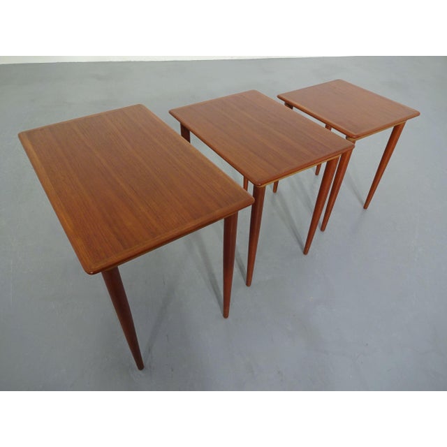 Danish Teak Nesting Tables, 1960s, Set of 3 For Sale - Image 14 of 14