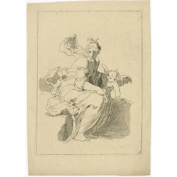 After Bloemaert, Mythology Scenes, 1680, Prints, Set of 2 For Sale - Image 3 of 5