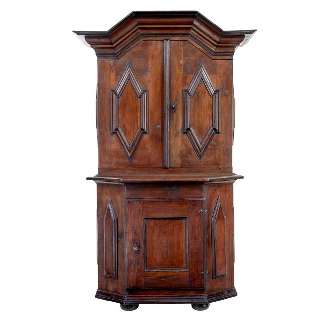 Wood 18th Century Scandinavian Pine Baroque Cupboard, 1790s For Sale - Image 7 of 7