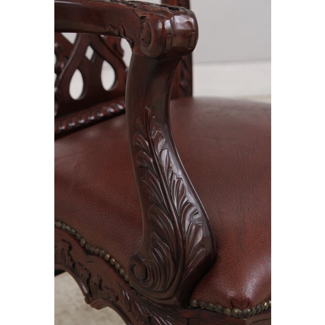 Set of 4 Maitland Smith Georgian Mahogany Armchairs For Sale - Image 15 of 17