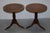 Lovely pair of vintage Burr Walnut Marquetry inlaid large side tables with tripod bases finished with lion hairy paw feet...