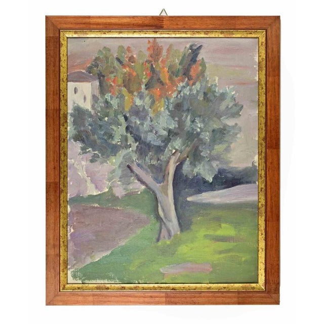 Fausta Settimj, Garden, Oil Painting, Mid-20th Century For Sale - Image 4 of 4