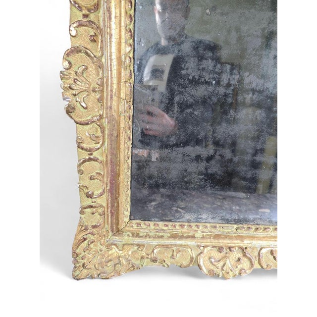 French Carved and Gilded Wood Mirror, 1740s For Sale - Image 6 of 12