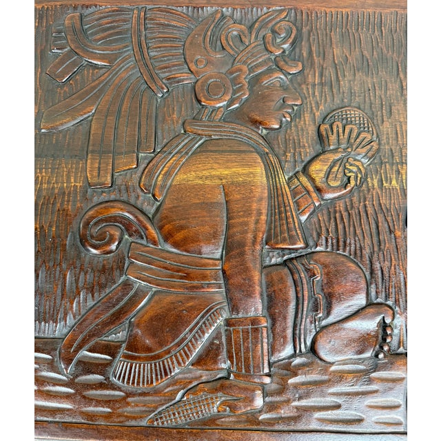 Vintage Hand Carved Solid Wood Mexican Colonial Server Credenza For Sale - Image 17 of 18