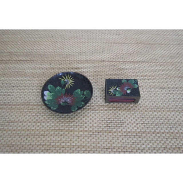 Cloisonné Match Box Case Set For Sale - Image 9 of 11