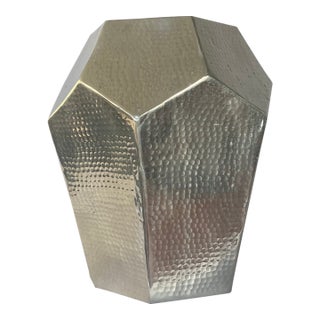 1980s Large, Tall, Hexagonal Aluminum Vase or Planter, Modern, Decorator For Sale