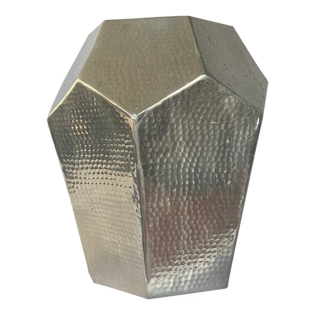 1980s Large, Tall, Hexagonal Aluminum Vase or Planter, Modern, Decorator For Sale