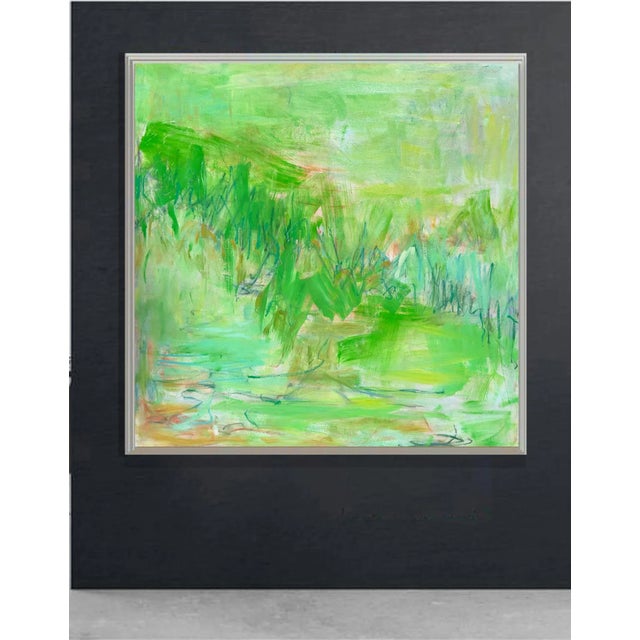 Textile Large "Fresh Air" by Trixie Pitts Abstract Expressionist Landscape Oil Painting For Sale - Image 7 of 12