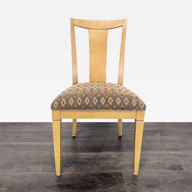 Ethan Allen Ethan Allen 7-Piece Dining Set With Light Wood Table and Upholstered Chairs For Sale - Image 4 of 8
