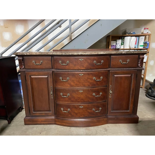 Thomasville River Roads Buffet With Brown Granite Top Chairish