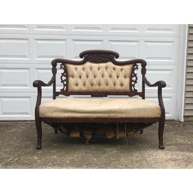 Final Markdown! Antique Eastlake Victorian Style Carved Settee Chairish