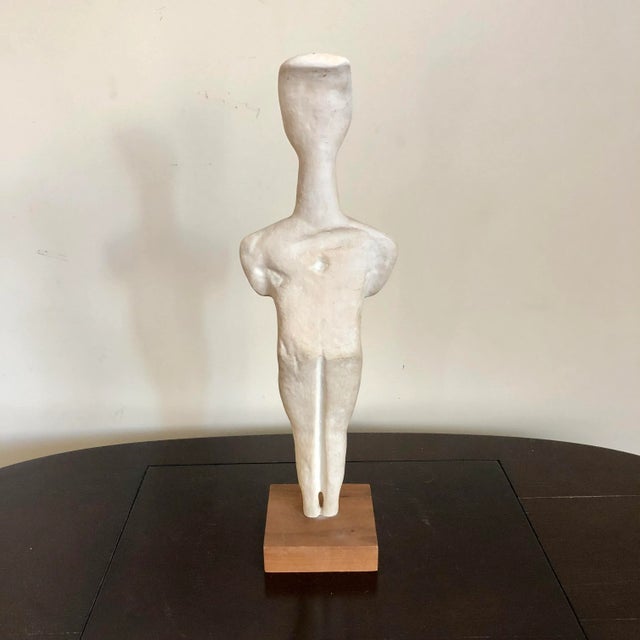 Wood Mid Century Alva Museum Replica Greek Cycladic Art For Sale - Image 7 of 9