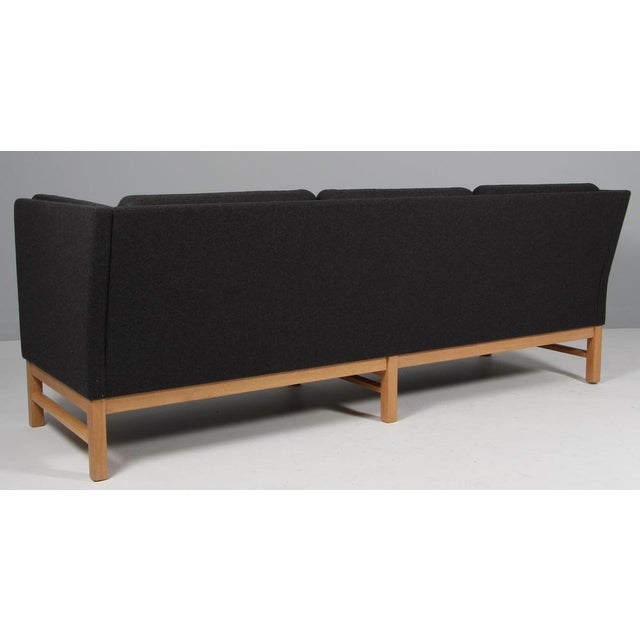 Wood EJ 315/3 Three-Seat Sofa with Oak Frame by Erik Jørgensen, 1960s For Sale - Image 7 of 8