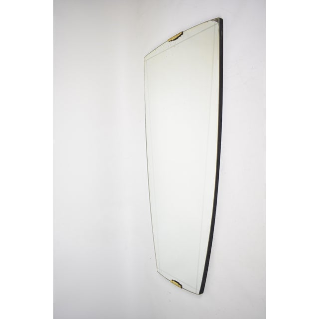 Metal Vintage Mirror with Brass Clasps, 1950s For Sale - Image 7 of 7