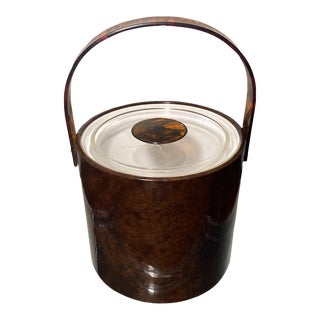 Late 20th Century George Briard Tortoise Shell Pattern Vinyl Ice Bucket For Sale