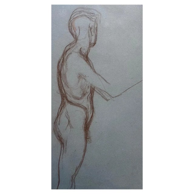 Otto Vautier, Esquisse d'homme, 1910, Pencil on Paper For Sale