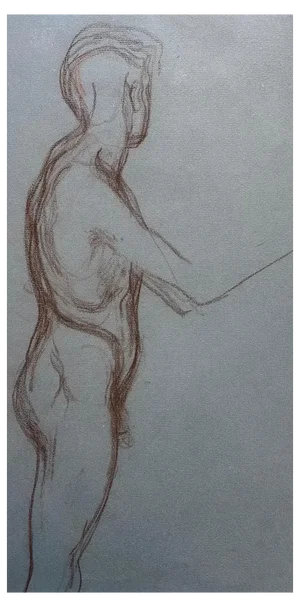 Otto Vautier, Esquisse d'homme, 1910, Pencil on Paper