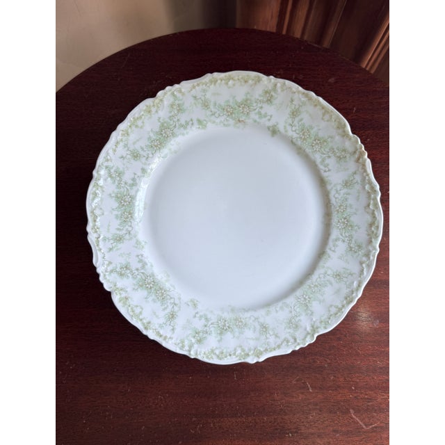 Late 19th Century Elite Works Limoges France porcelain dinner plates produced by Bawo & Dotter in Limoges, France. White...