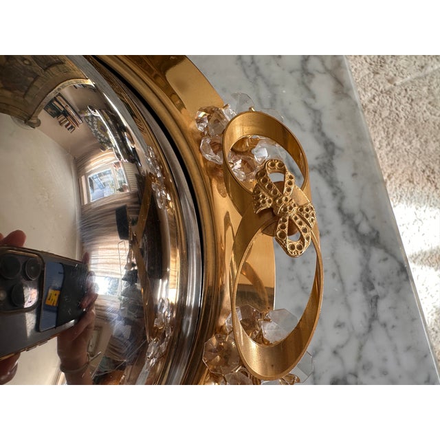 Gold Vintage Italian Serving Dish with Gilt Details, 1970s For Sale - Image 8 of 14