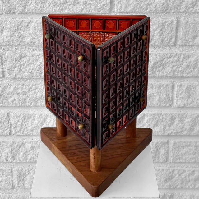 B100 Table Lamp in Glass and Teak by Mac Hegerup for Kronobergs Belysning, Sweden, 1950s For Sale - Image 4 of 12