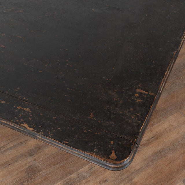 Black 19th Century Black Painted Swedish Large Square Coffee Table For Sale - Image 8 of 17