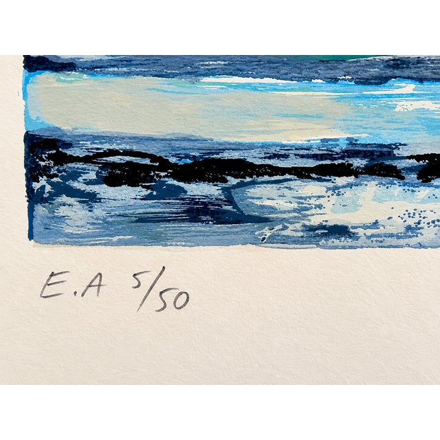 Mediterranean 1980s Michel-Henry “Delphiniums” Artist’s Proof Serigraph e.a. 5/50 For Sale - Image 3 of 18