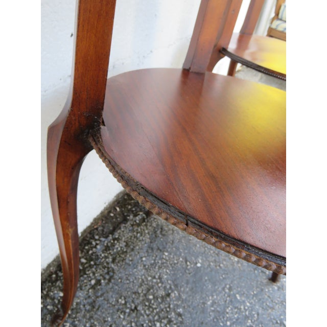 Late 1800s French Two Tiers Inlay Side End Tables a Pair 6105 For Sale In Miami - Image 6 of 18