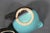 Mid 20th Century Vallauris – Black and Turquoise Blue Faience Coffee Set - 15 pcs For Sale - Image 15 of 18