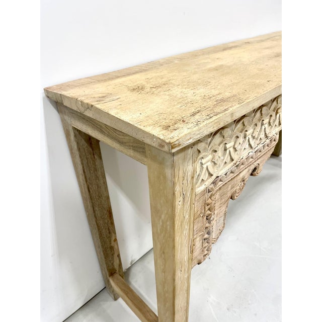 Farmhouse Rustic Unfinished Small Console For Sale - Image 3 of 6