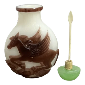 1900’s Antique Chinese Crane Snuff Bottle