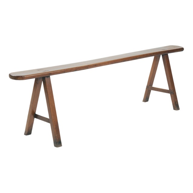 French Art Deco Style Bench in Oak, 1930s For Sale