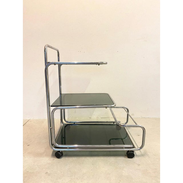 Metal Mid-Century Modern Steel Trolley, 1970s For Sale - Image 7 of 12