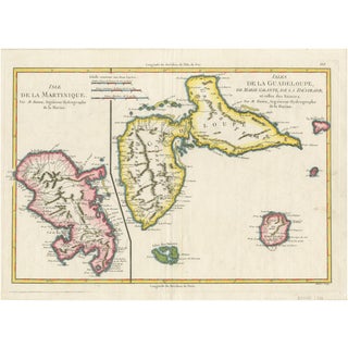 Map of Martinique by Bonne, 1788 For Sale