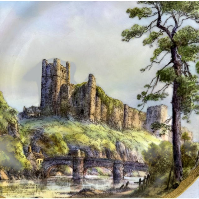 Royal Worcester Cabinet Plate Richmond Arundel Kilchurn Oystermouth Castle Views For Sale - Image 9 of 16