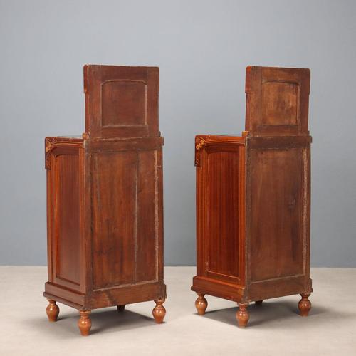 Italian Nightstands in Mahogany and Glass, Set of 2 For Sale - Image 14 of 15