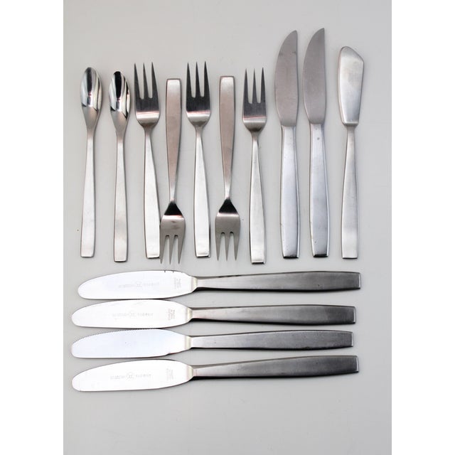 Mid-Century Modern AMBOSS Model 2050 Cutlery by Helmut Alder for Amboss, 1954, Set of 14 For Sale - Image 3 of 9