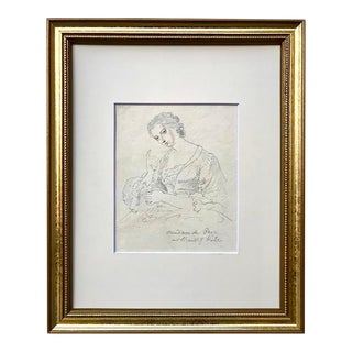 Antique Original Drawing of Madame De Prie Paris Circa 1800 . For Sale