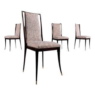 Set of Four Brazilian Modern Dining Chairs in Rosewood by Giuseppe Scapinelli, 1950s - Lot 352 For Sale