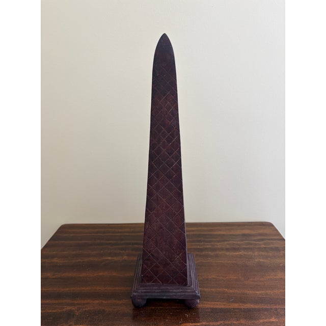 Vintage Neoclassical Metal Garden Obelisk For Sale In South Bend - Image 6 of 11