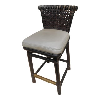 McGuire Counter / Bar Stool Leather Seat For Sale