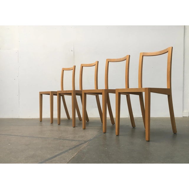 Schlichter stacking chair from the Allgäu Holzmanufaktur Sirch. A purist design of special materials and processing. Like...