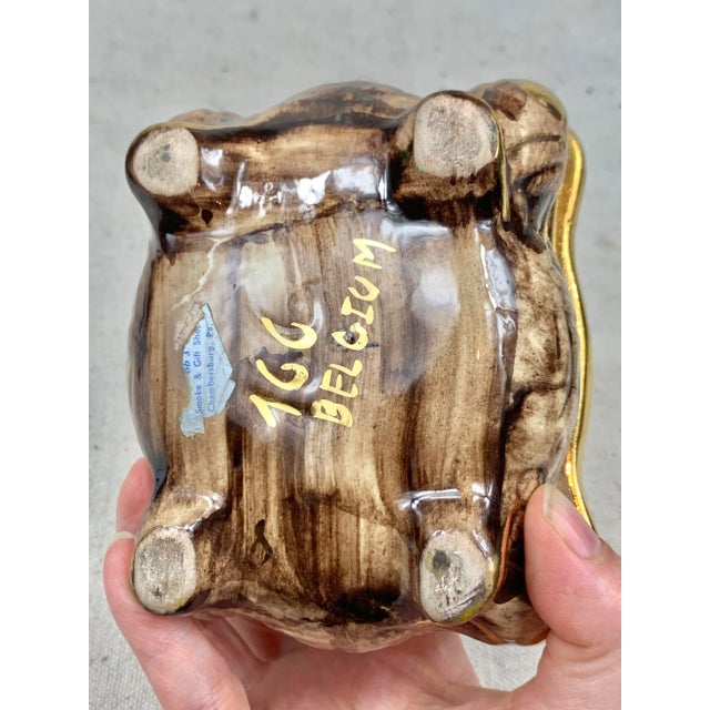 Vintage Belgian Ceramic Deer Box For Sale - Image 10 of 13