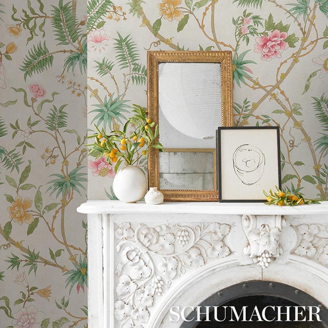 Paper Schumacher Arasi Botanical Wallpaper In Petal For Sale - Image 7 of 7