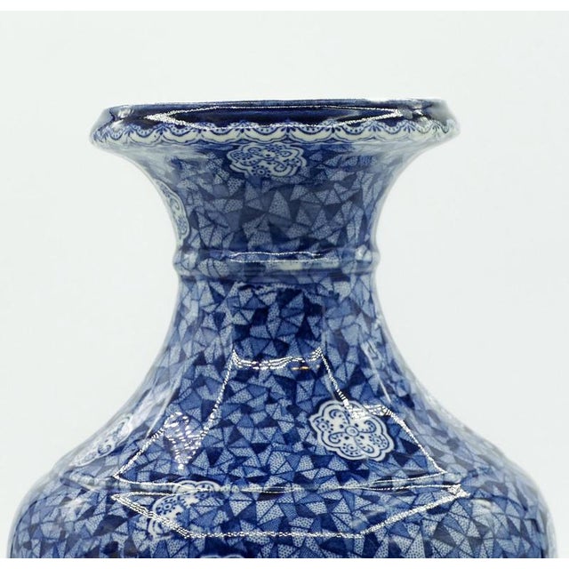 Blue Ceramic Vase by Franz Anton Mehlem, 19th Century For Sale - Image 3 of 5